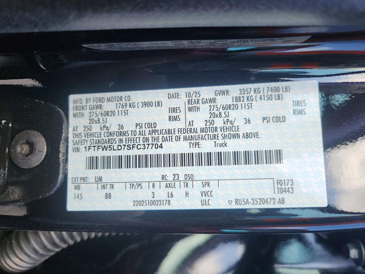 2025 FORD F150 LARIAT photo 12