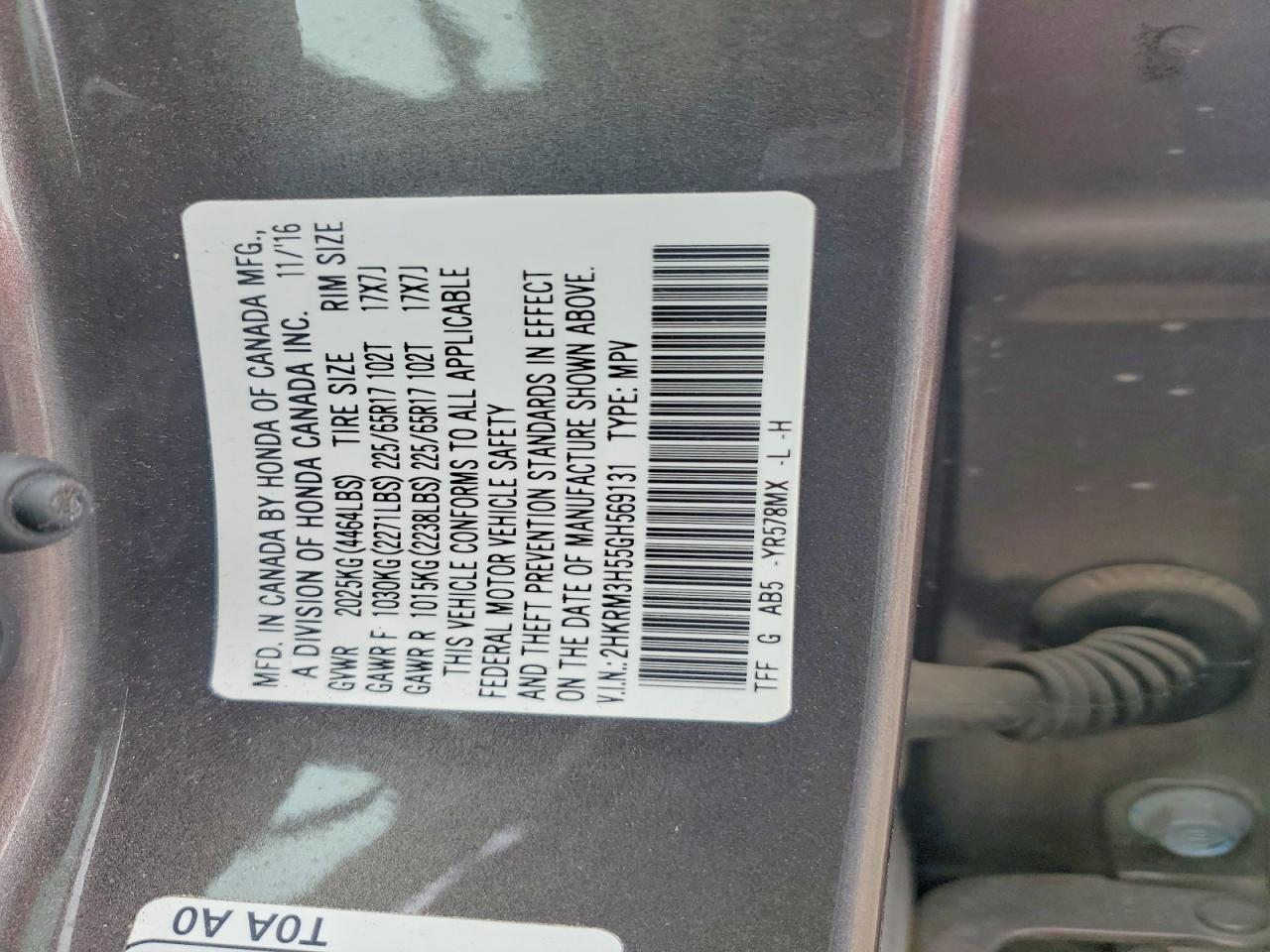 2016 HONDA CR-V EX photo 23