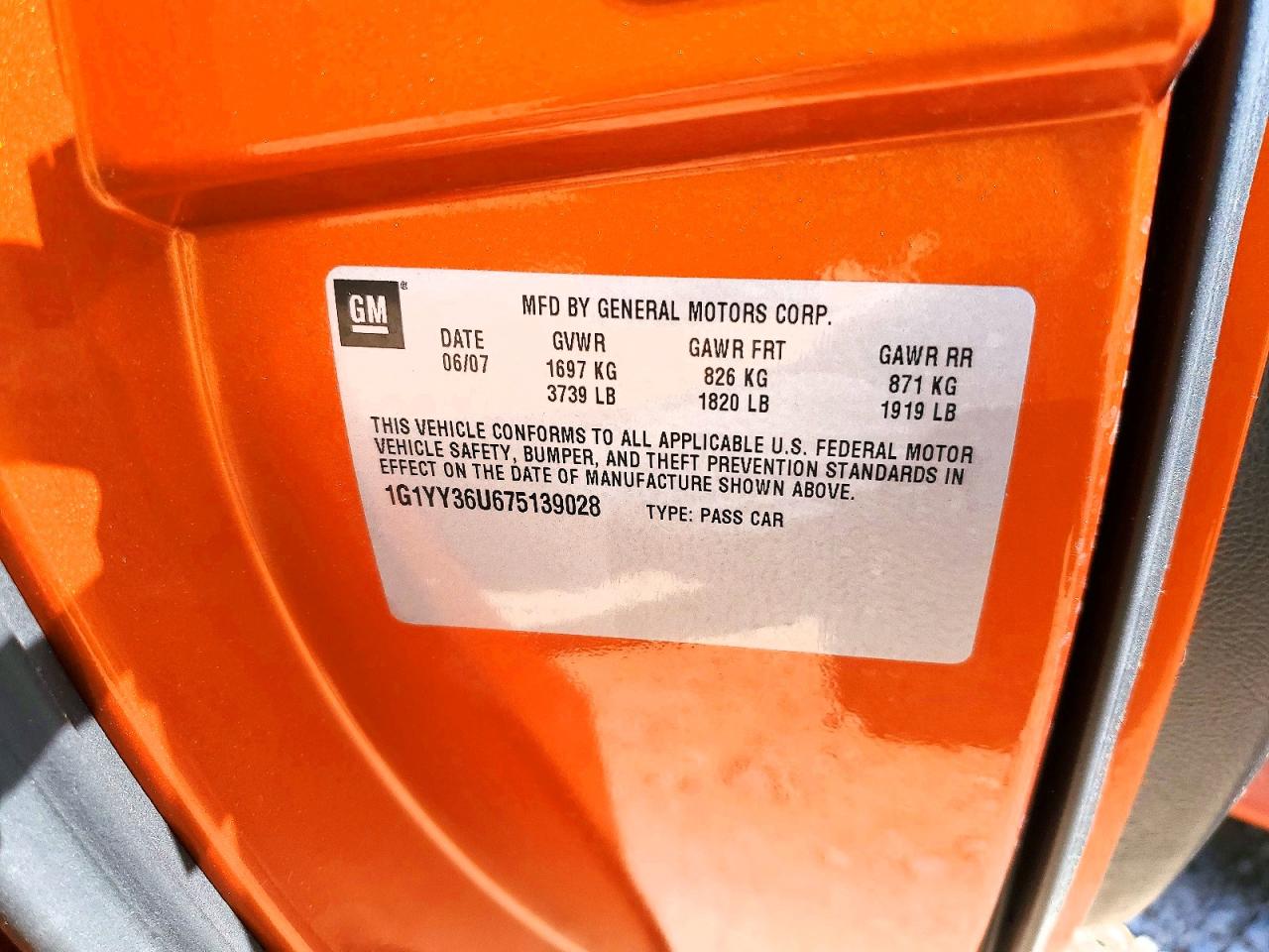 2007 CHEVROLET CORVETTE photo 12