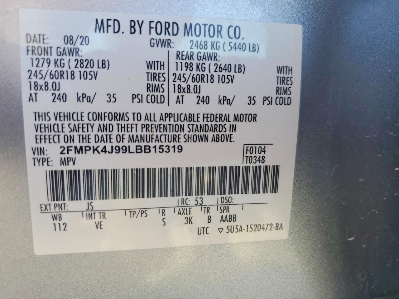 2020 FORD EDGE SEL photo 27