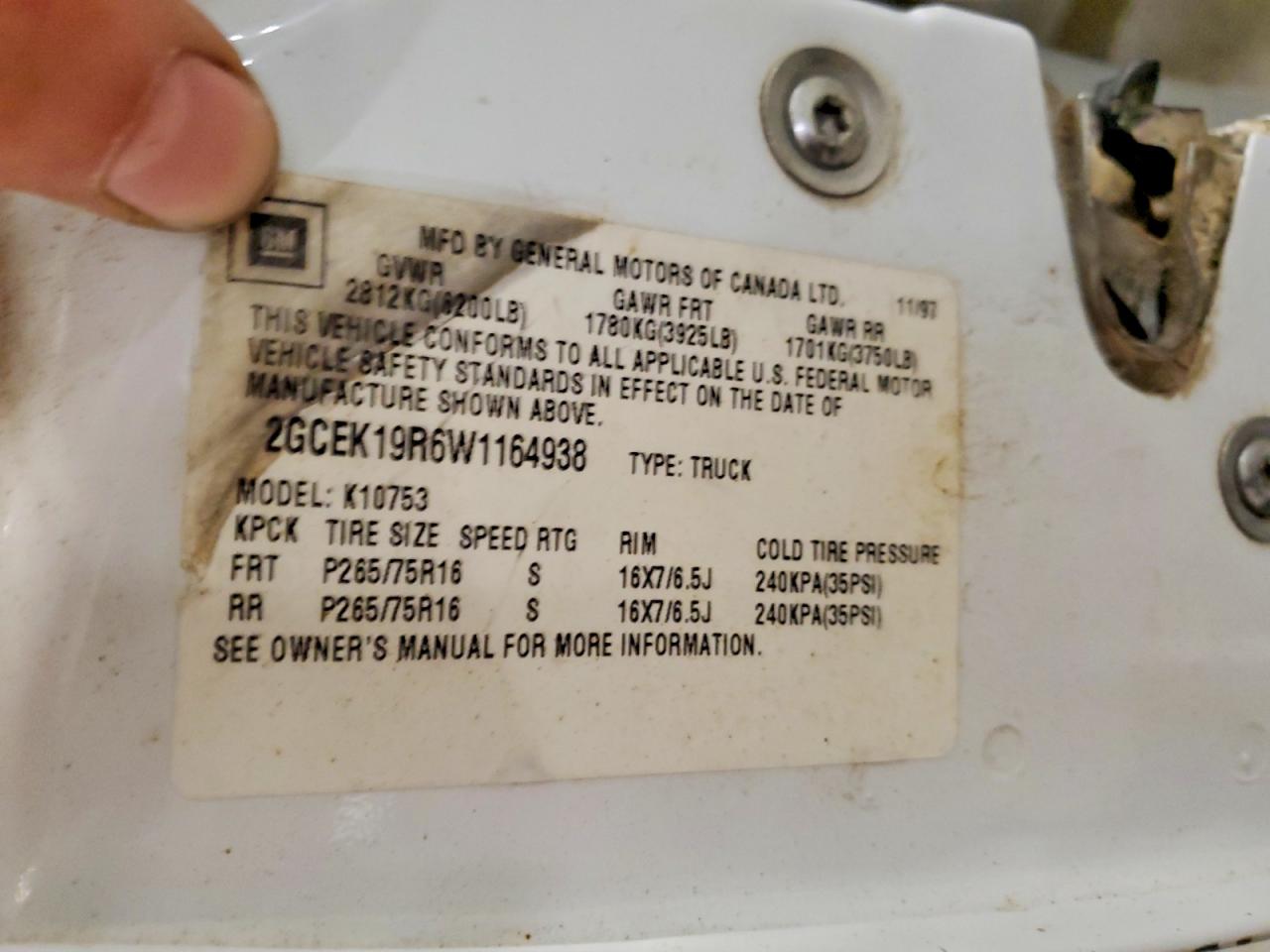 1998 CHEVROLET GMT-400 K1500 photo 13