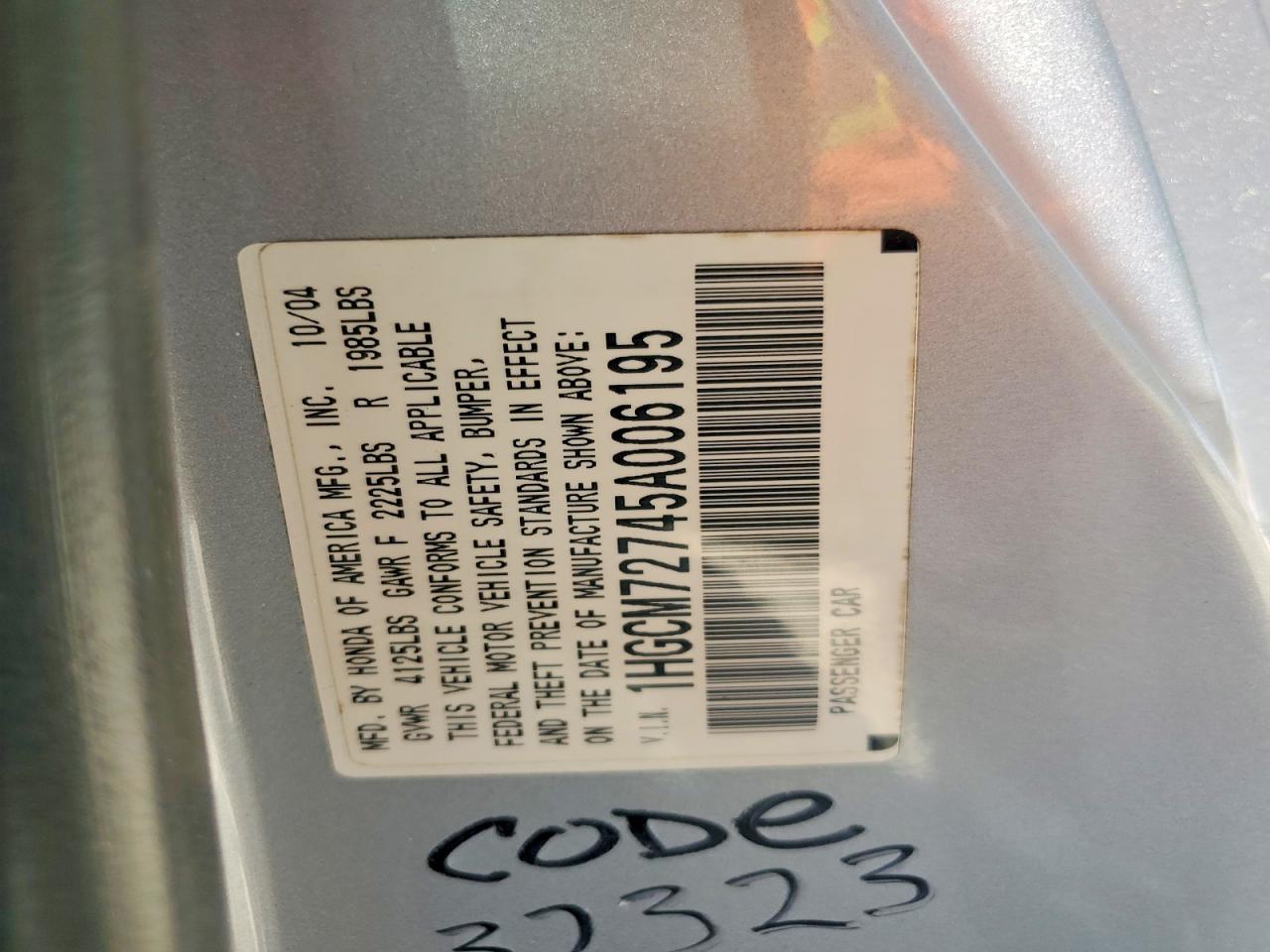 2005 HONDA ACCORD EX photo 34