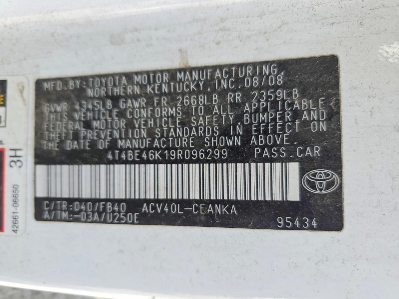 2009 TOYOTA CAMRY LE photo 34