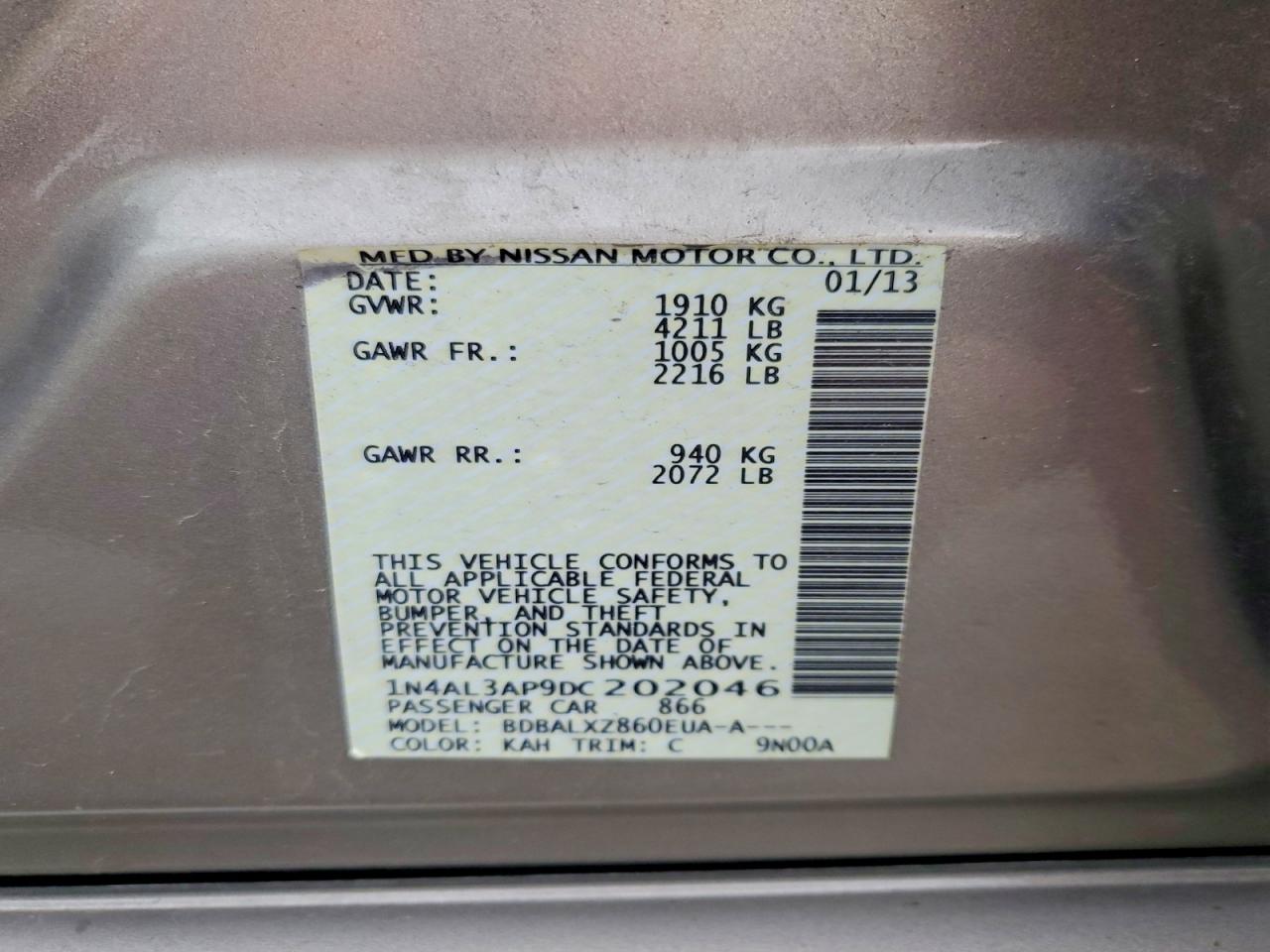 2013 NISSAN ALTIMA 2.5 photo 13