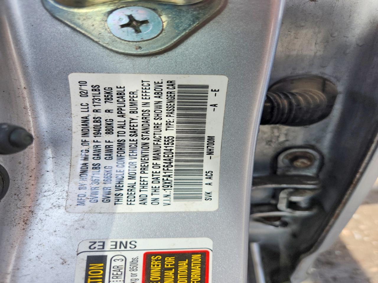 2010 HONDA CIVIC LX-S photo 23