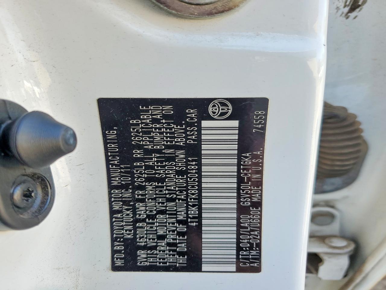 2012 TOYOTA CAMRY XLE V6 photo 12