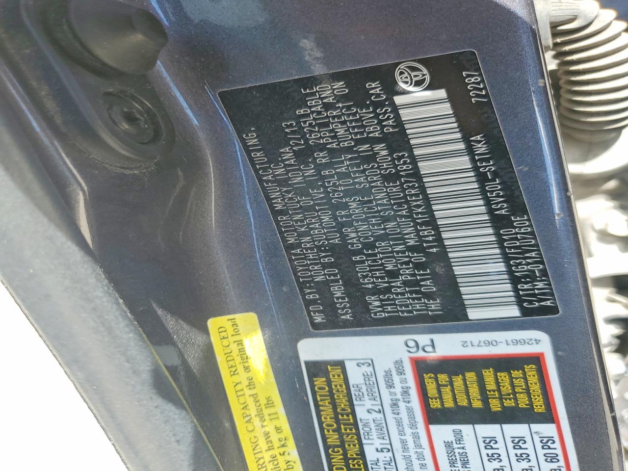 2014 TOYOTA CAMRY LE photo 12