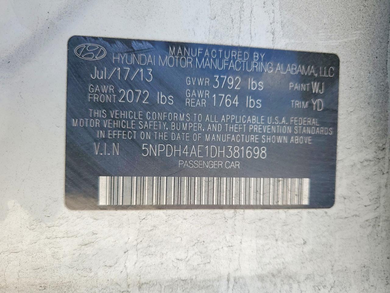 2013 HYUNDAI ELANTRA GLS photo 23