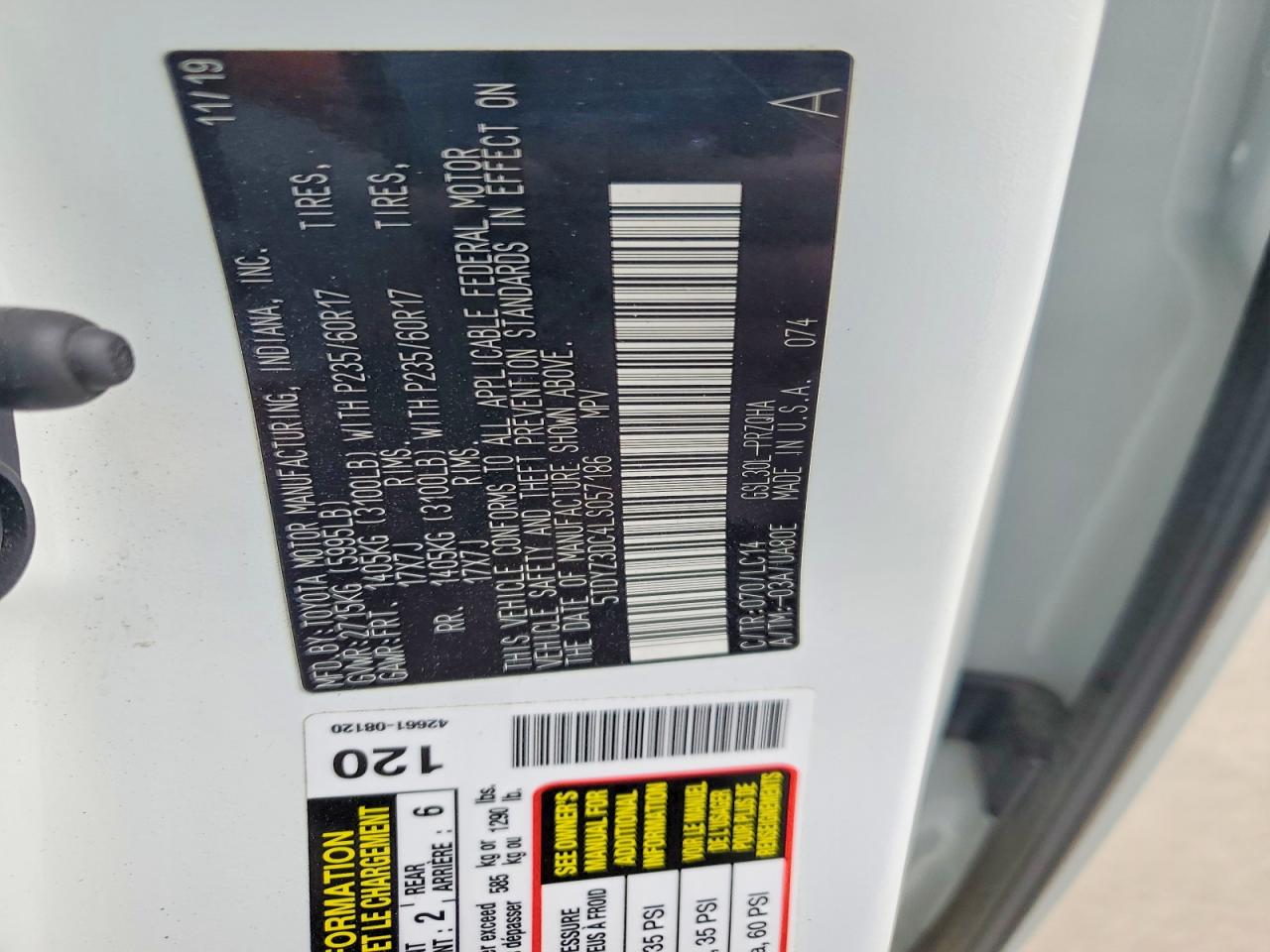 2020 TOYOTA SIENNA XLE 8-PASSENGER photo 37