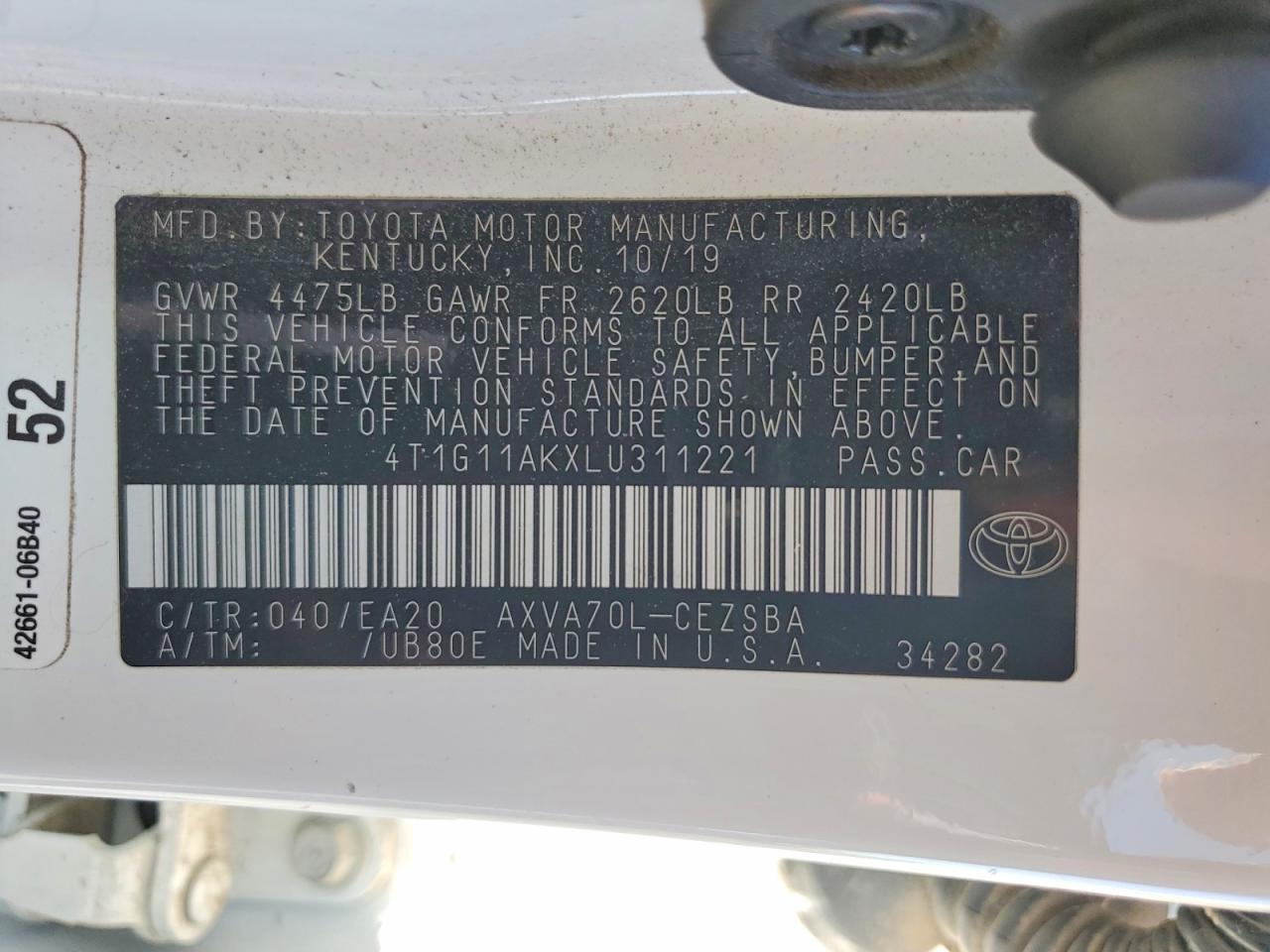 2020 TOYOTA CAMRY photo 23
