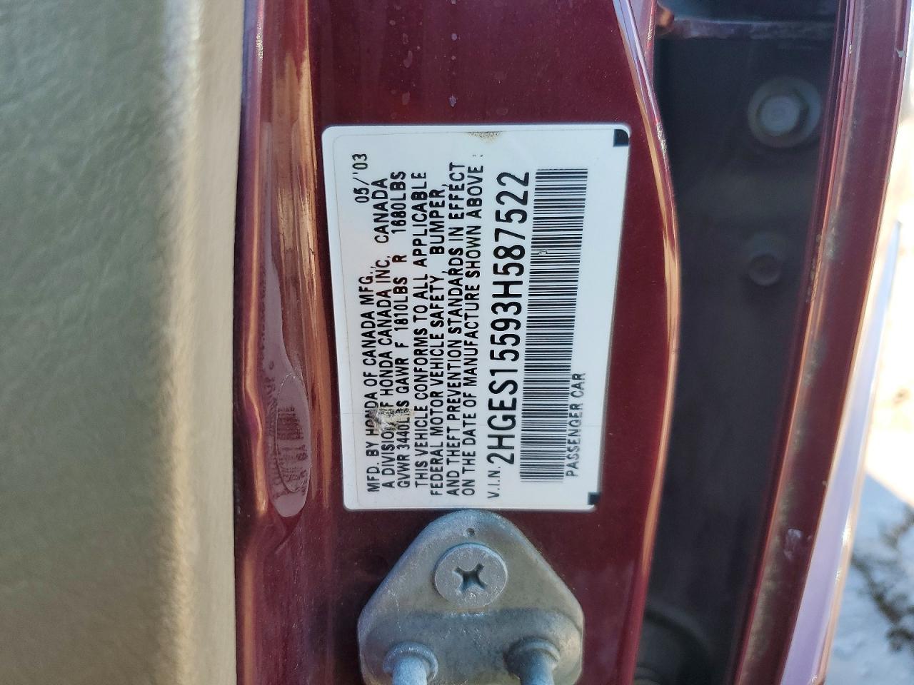 2003 HONDA CIVIC LX photo 34