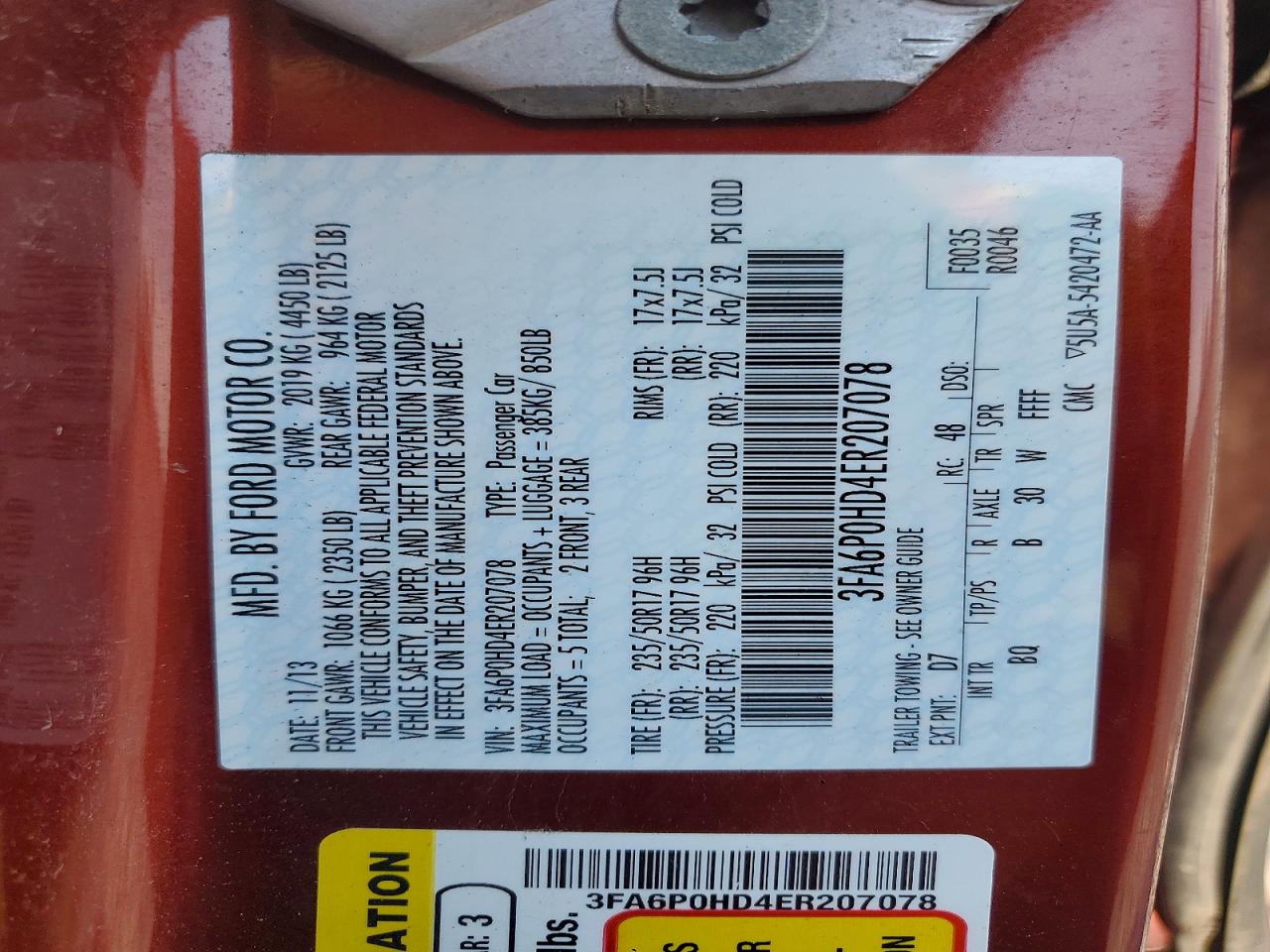 2014 FORD FUSION SE photo 23