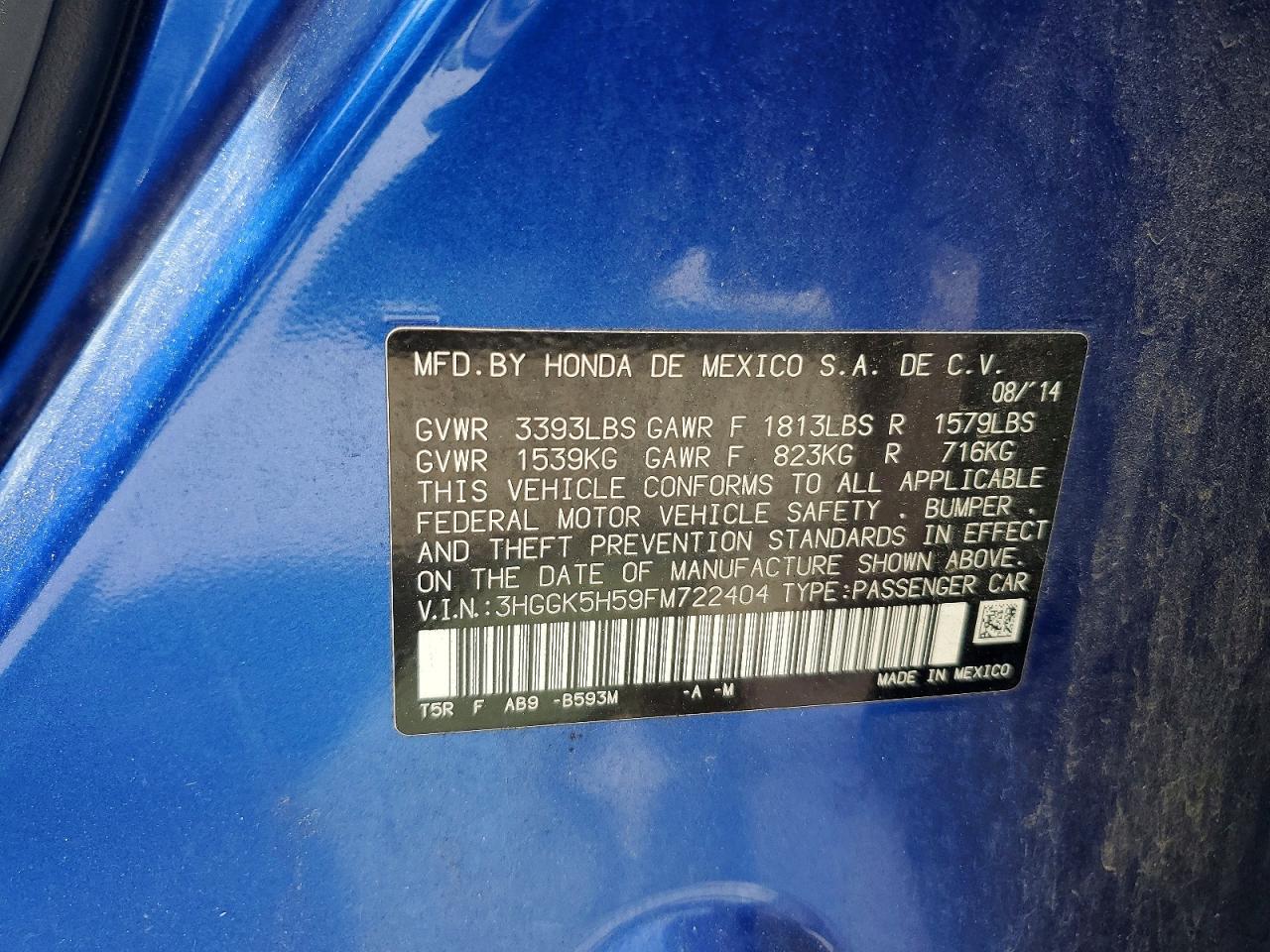 2015 HONDA FIT LX photo 34