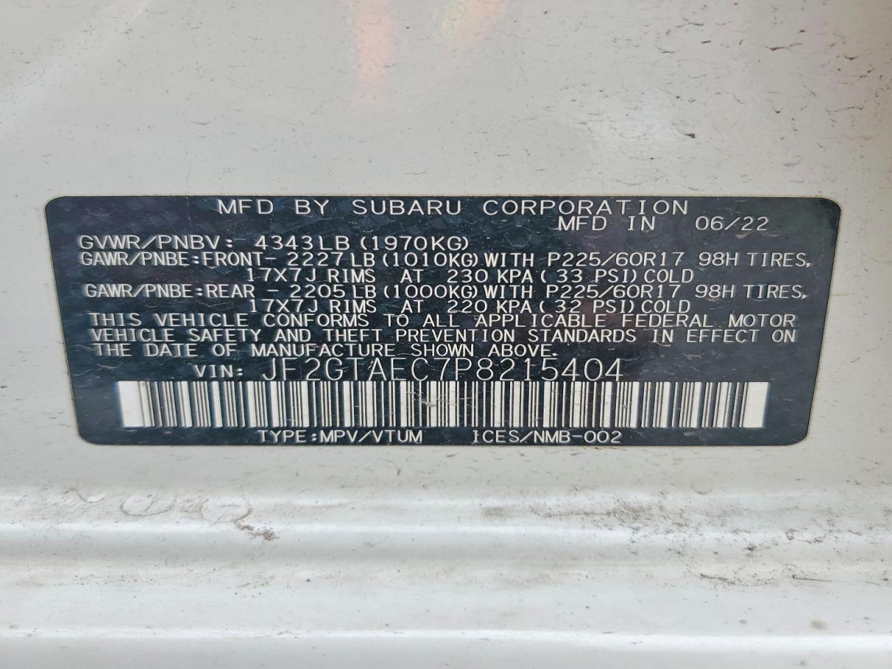 2023 SUBARU CROSSTREK PREMIUM photo 27