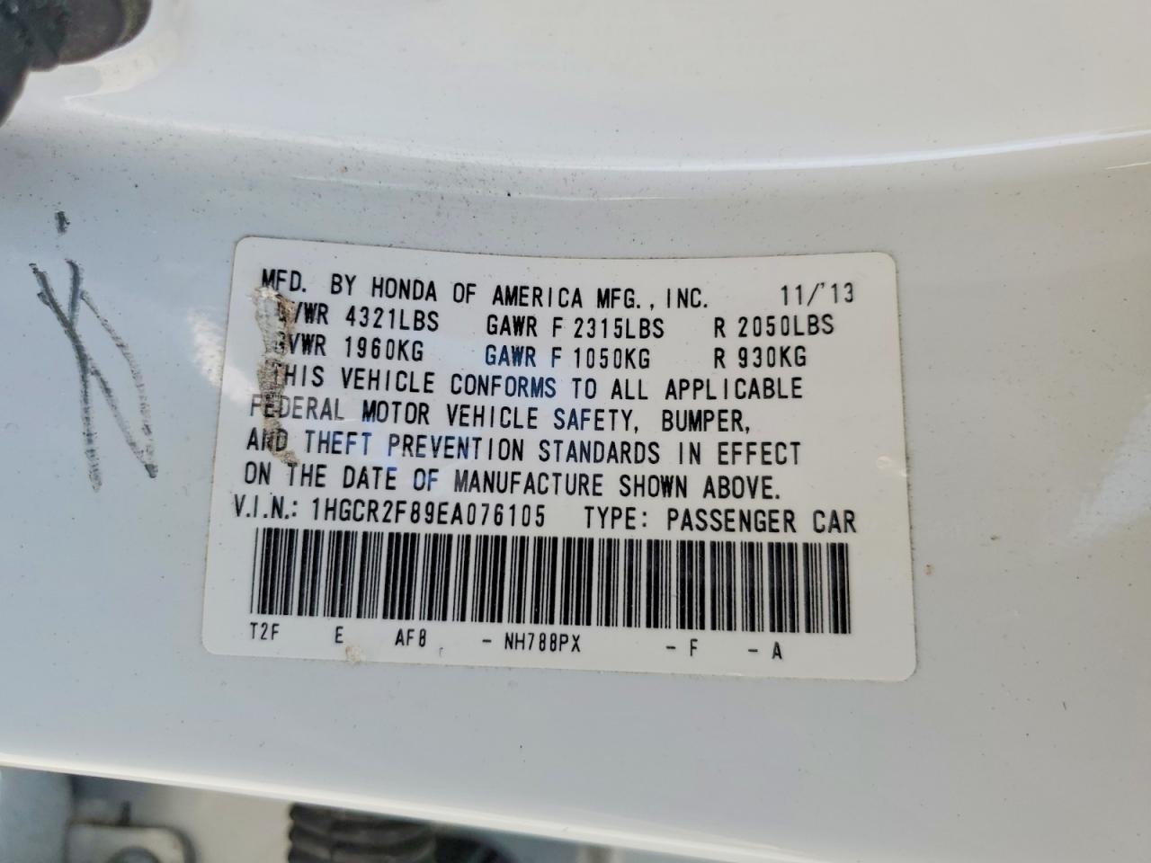 2014 HONDA ACCORD EXL photo 23