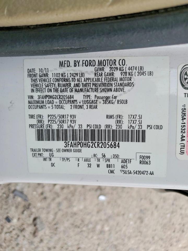 2012 FORD FUSION SE photo 23