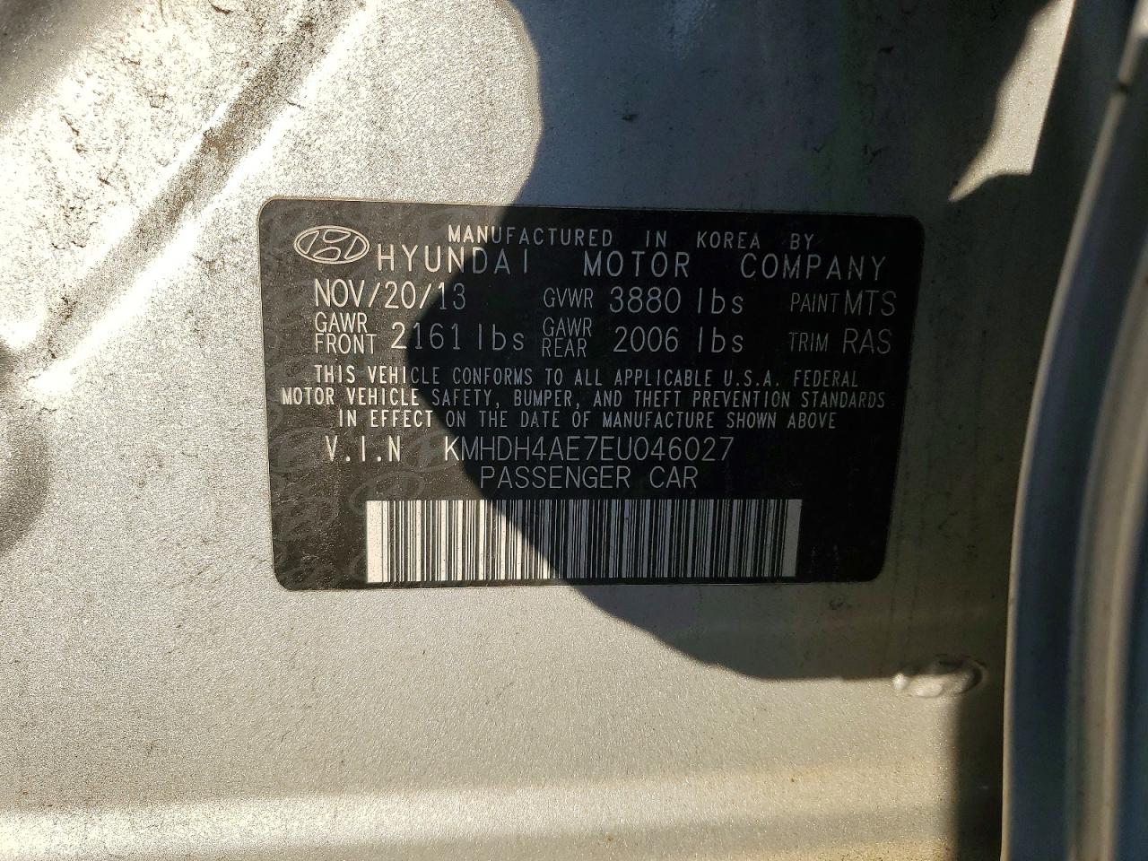 2014 HYUNDAI ELANTRA SE photo 12