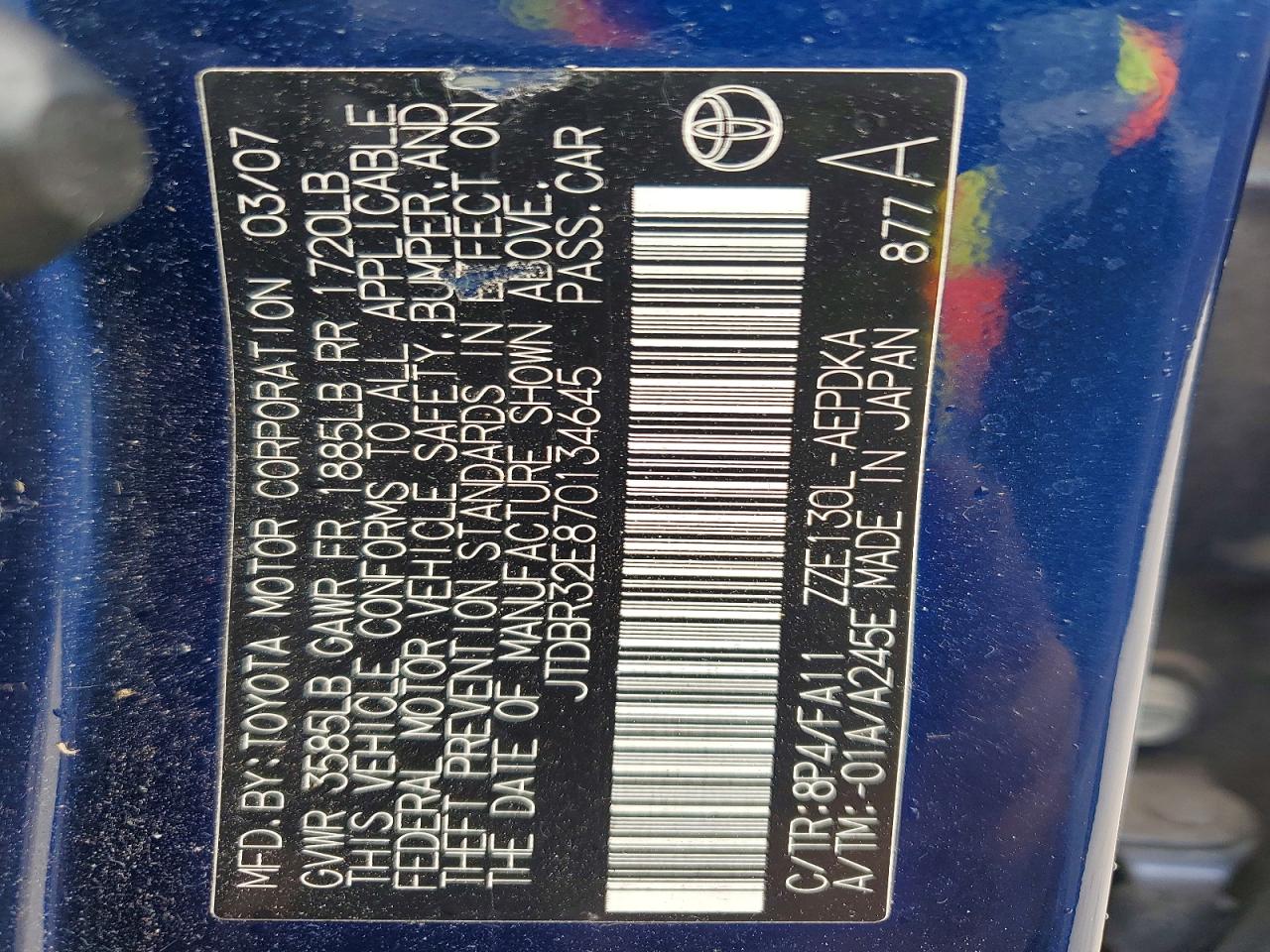 2007 TOYOTA COROLLA CE photo 37