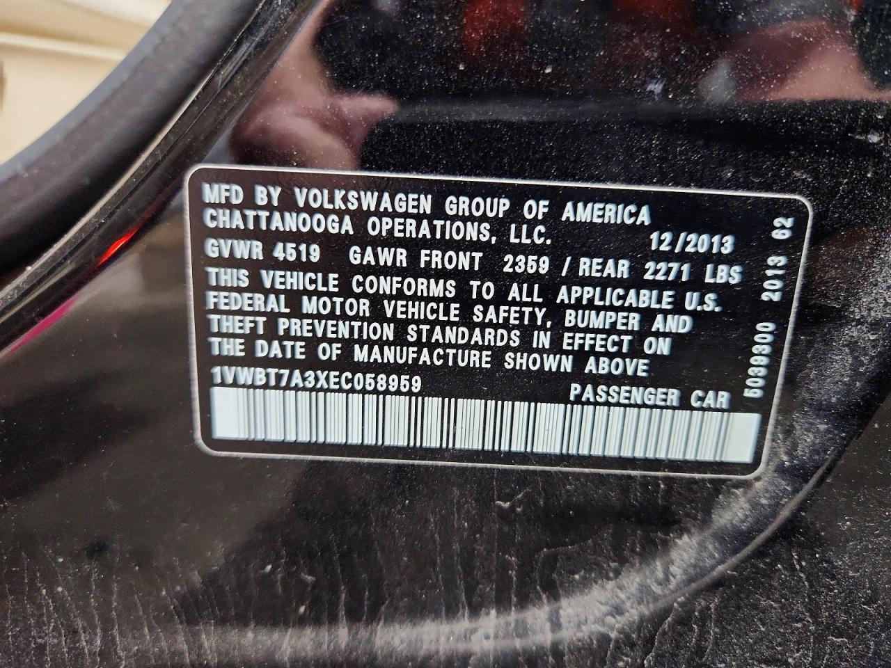 2014 VOLKSWAGEN PASSAT SE photo 23
