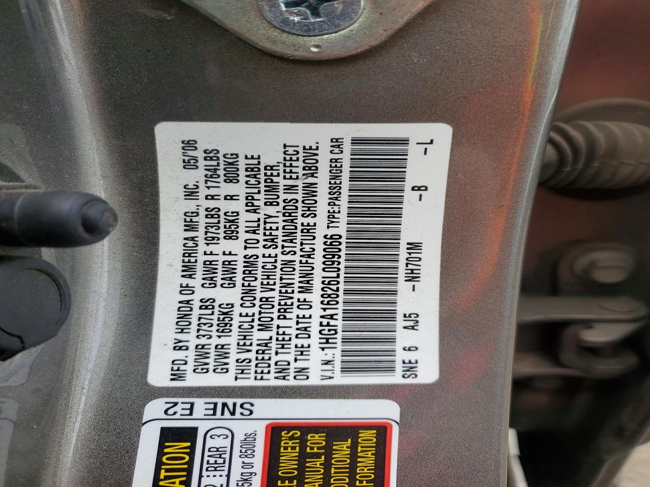 2006 HONDA CIVIC EX photo 23