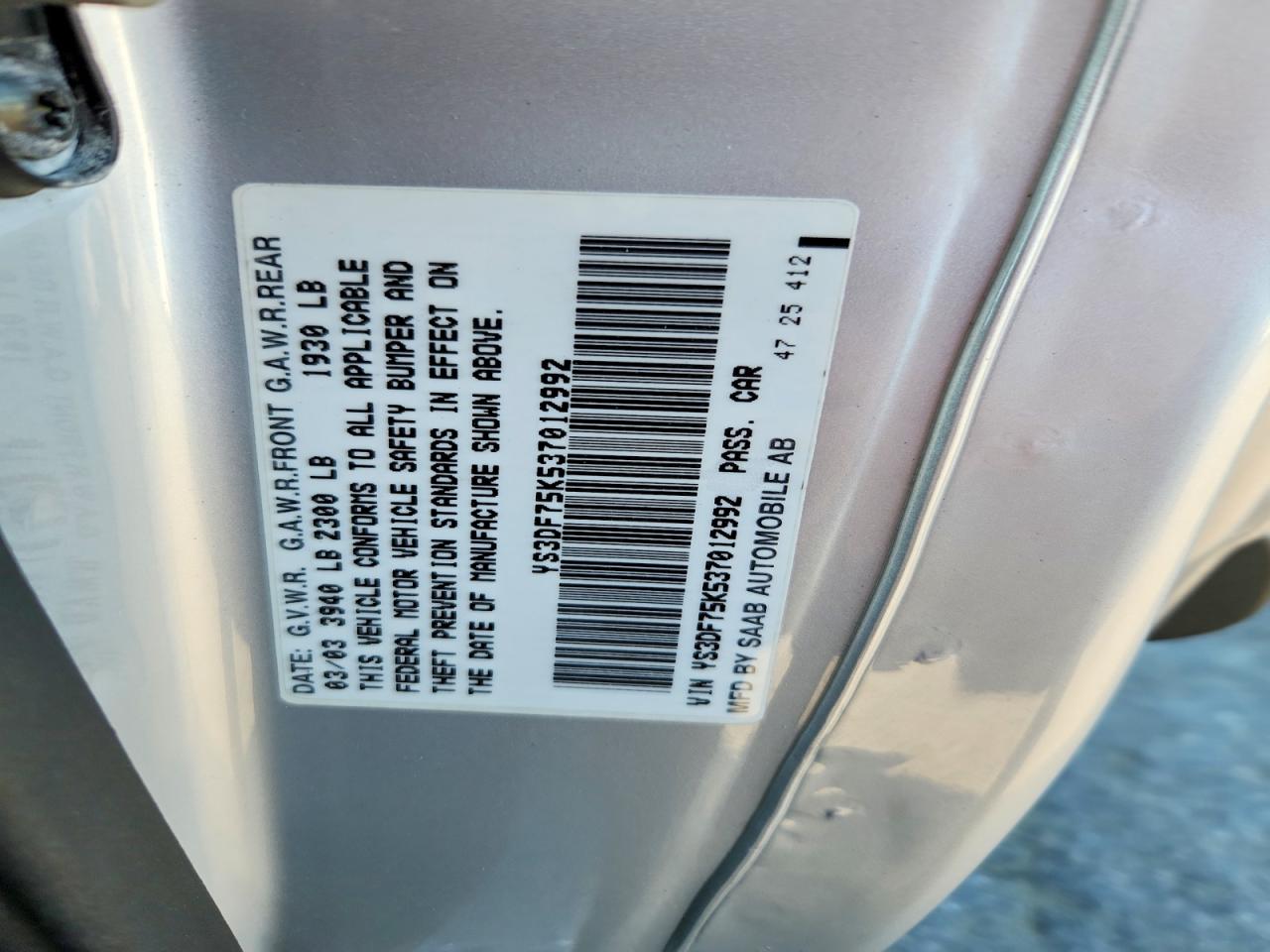 2003 SAAB 9-3 SE photo 37