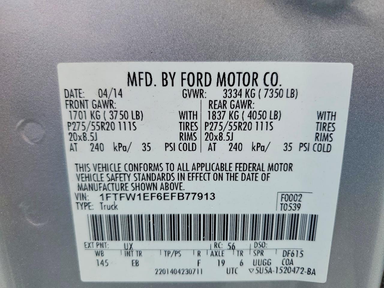 2014 FORD F150 SUPERCREW photo 12