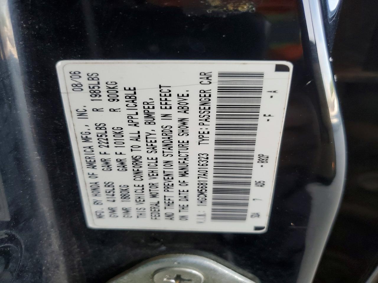 2007 HONDA ACCORD EX photo 34