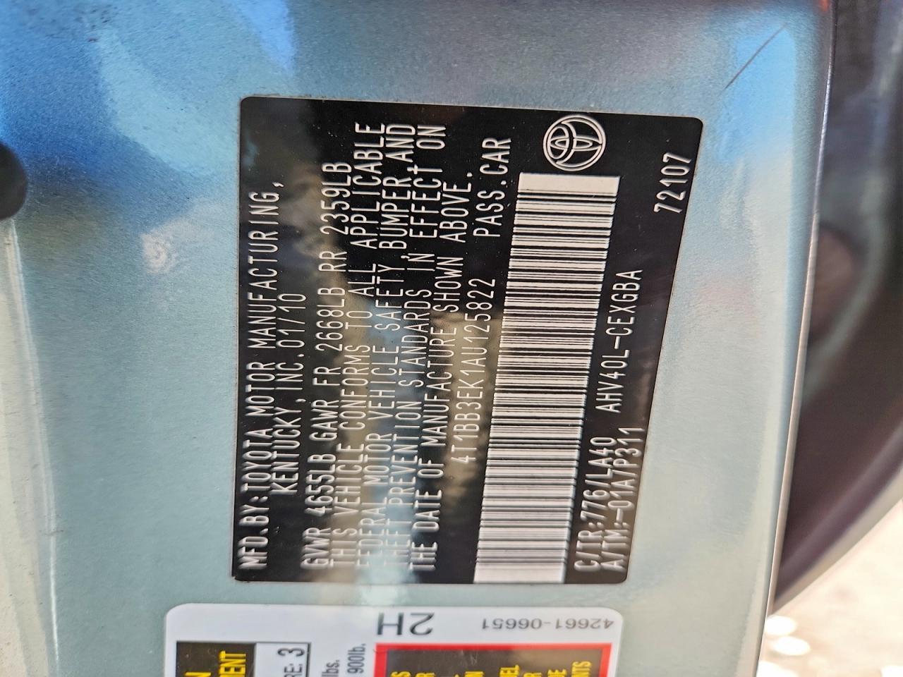 2010 TOYOTA CAMRY HYBRID photo 12