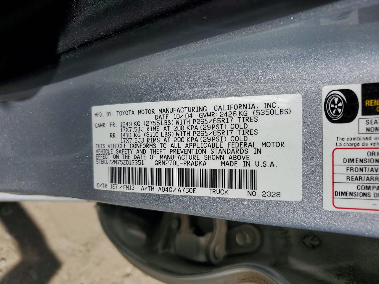 2005 TOYOTA TACOMA DOUBLE CAB PRERUNNER LONG BED photo 25