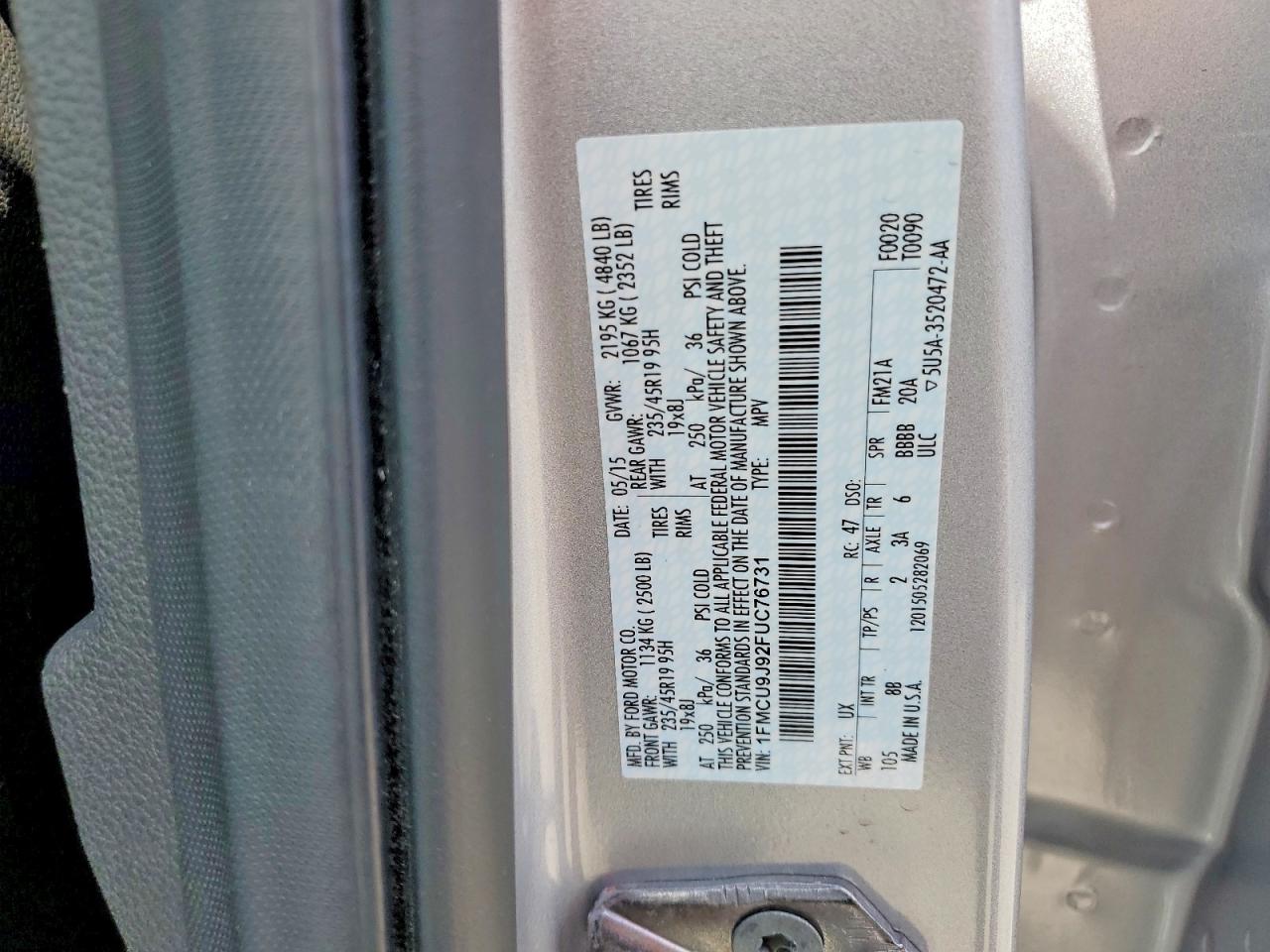 2015 FORD ESCAPE TITANIUM photo 13