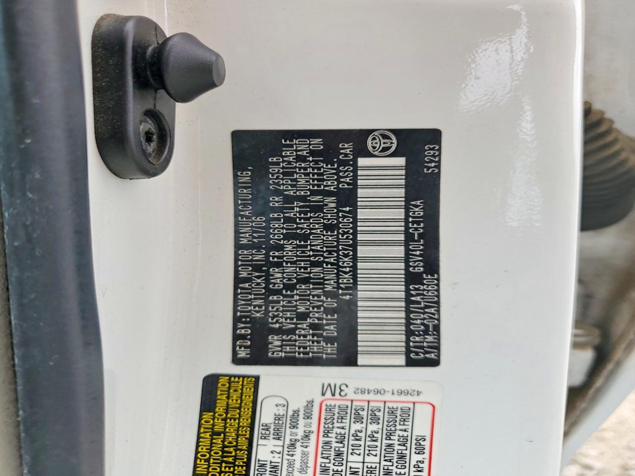2007 TOYOTA CAMRY XLE V6 photo 25