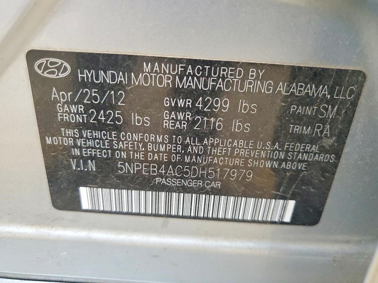 2013 HYUNDAI SONATA GLS photo 23