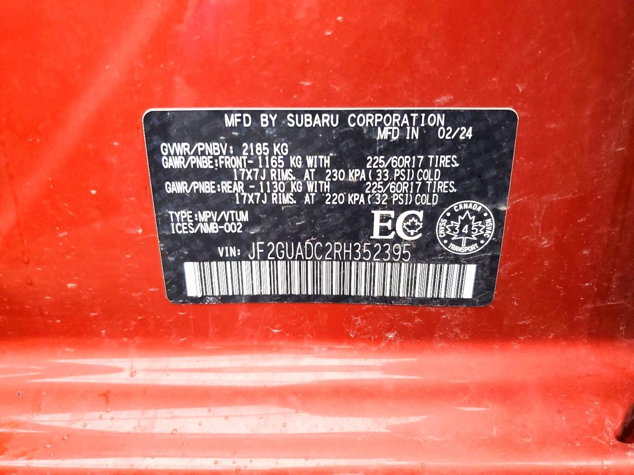 2024 SUBARU CROSSTREK PREMIUM photo 37
