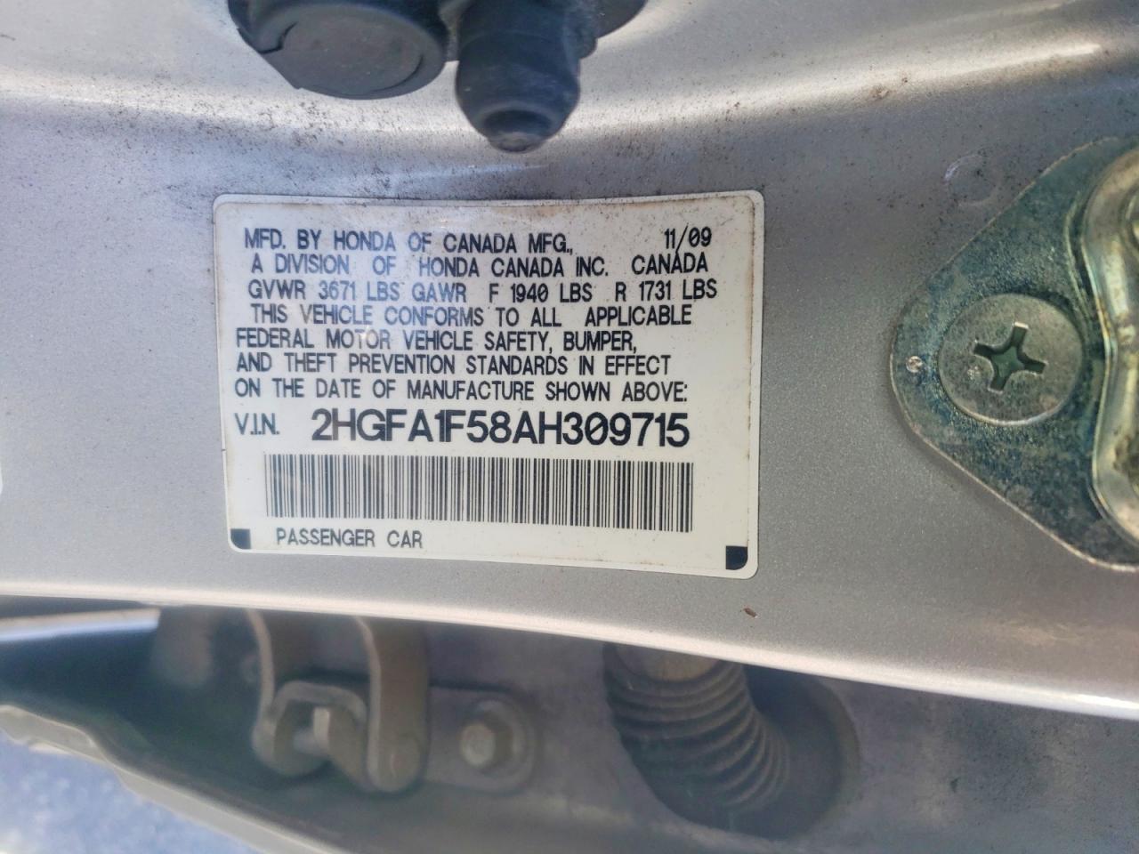 2010 HONDA CIVIC LX photo 34