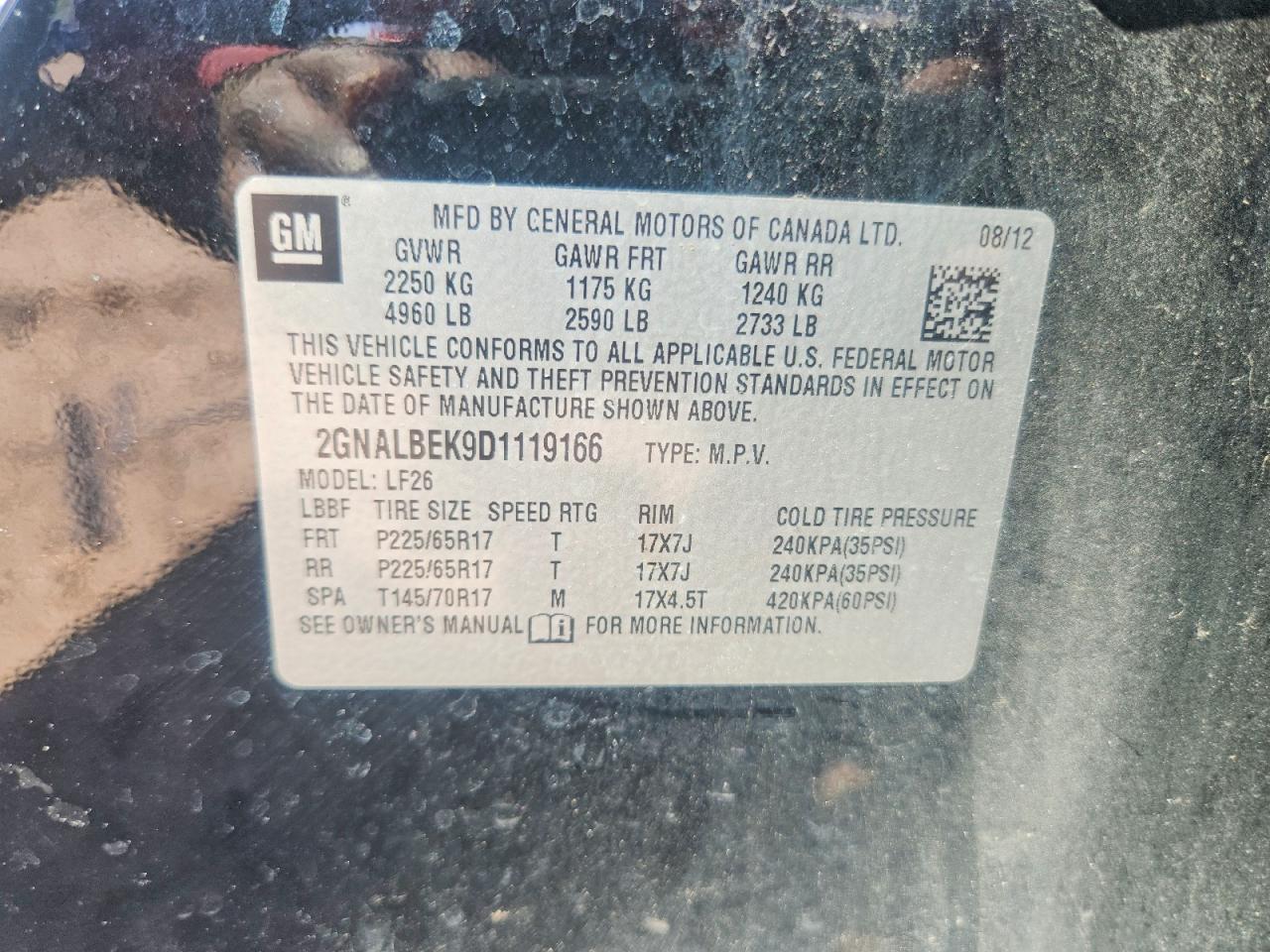 2013 CHEVROLET EQUINOX LS photo 37
