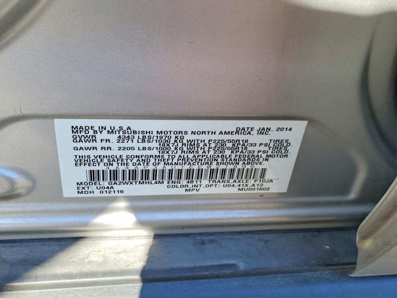 2014 MITSUBISHI OUTLANDER SPORT ES photo 34