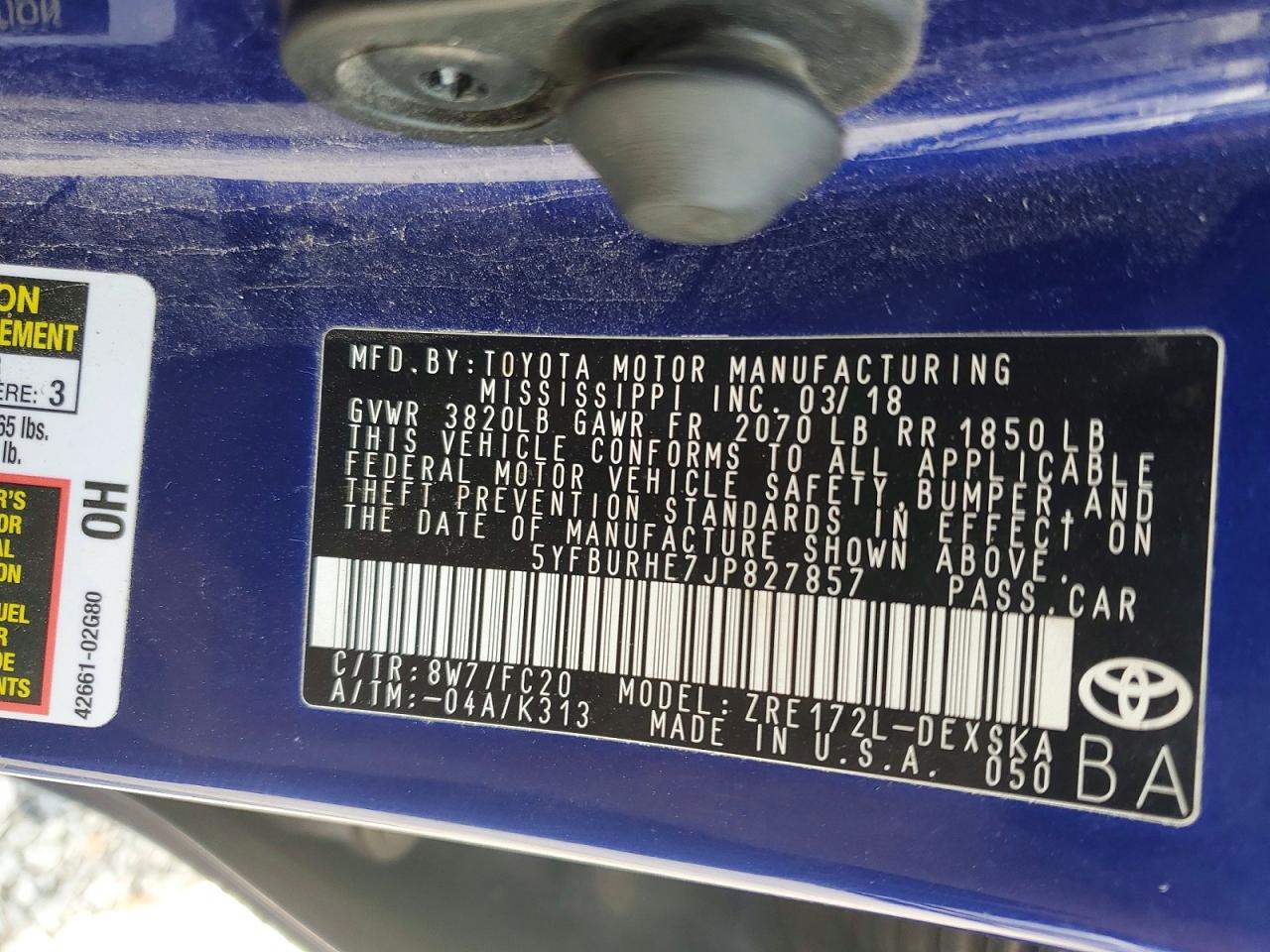2018 TOYOTA COROLLA SE photo 23