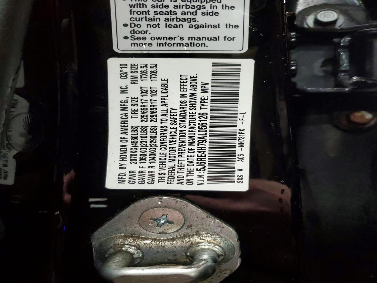 2010 HONDA CR-V EXL photo 14