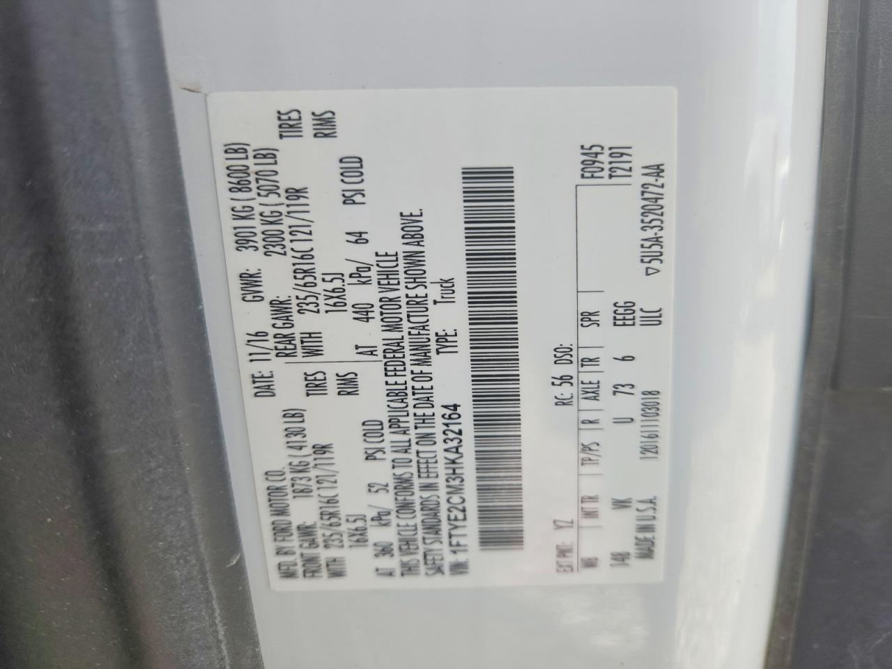 2017 FORD TRANSIT 150 DELIVERY VAN photo 28