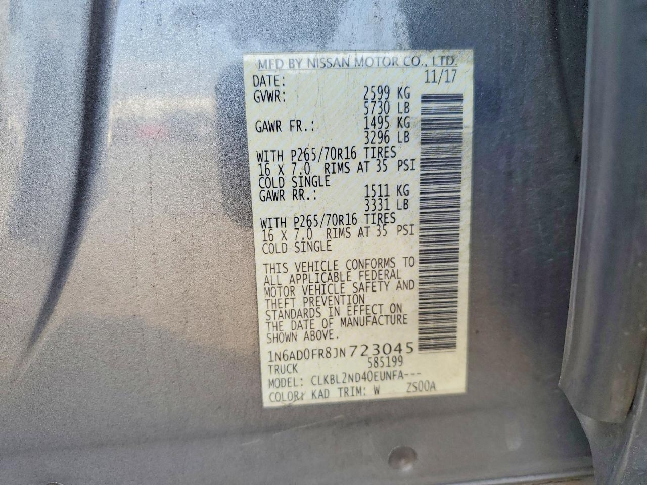 2018 NISSAN FRONTIER SV photo 12
