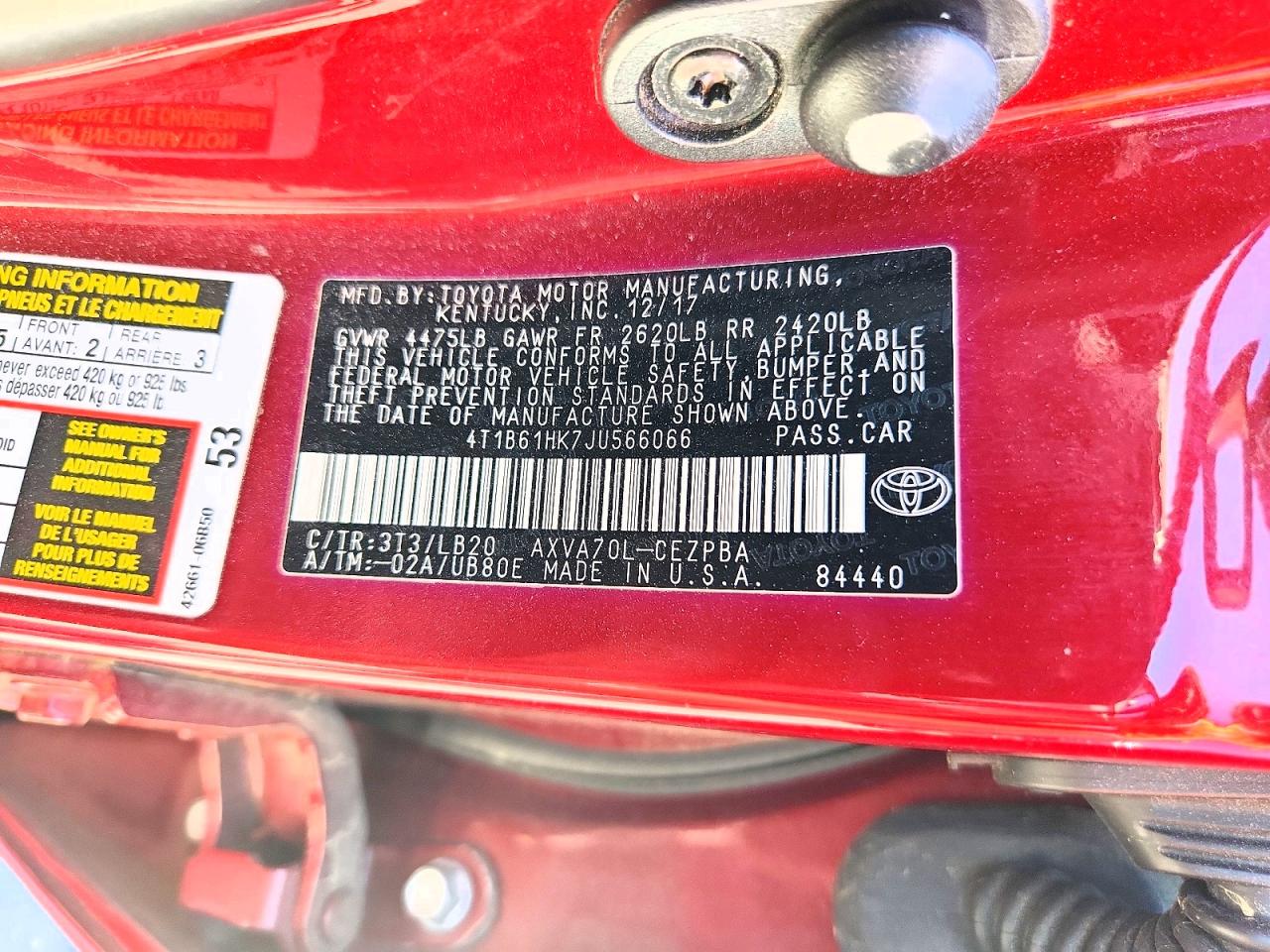 2018 TOYOTA CAMRY XSE photo 25
