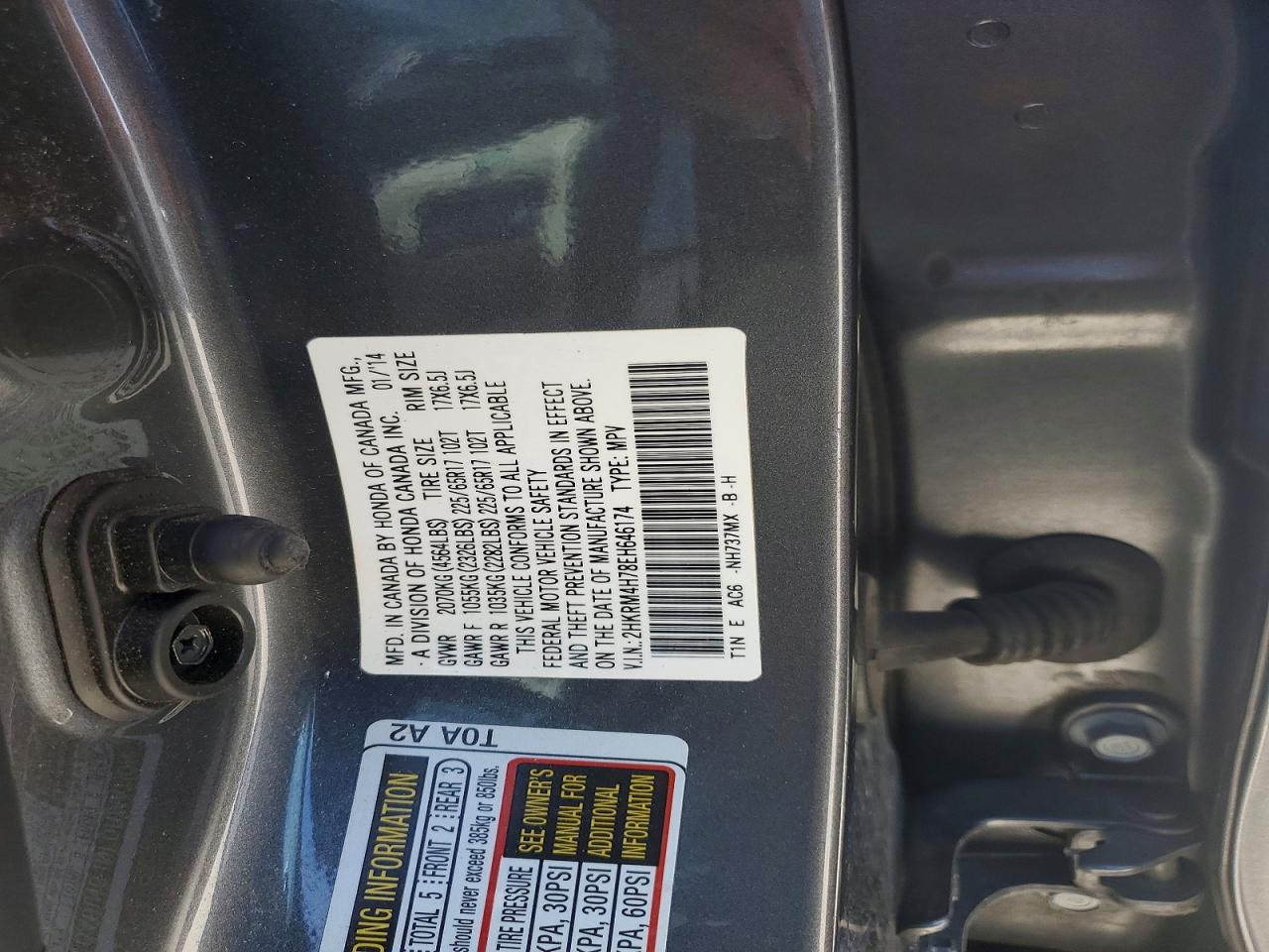 2014 HONDA CR-V EXL photo 23