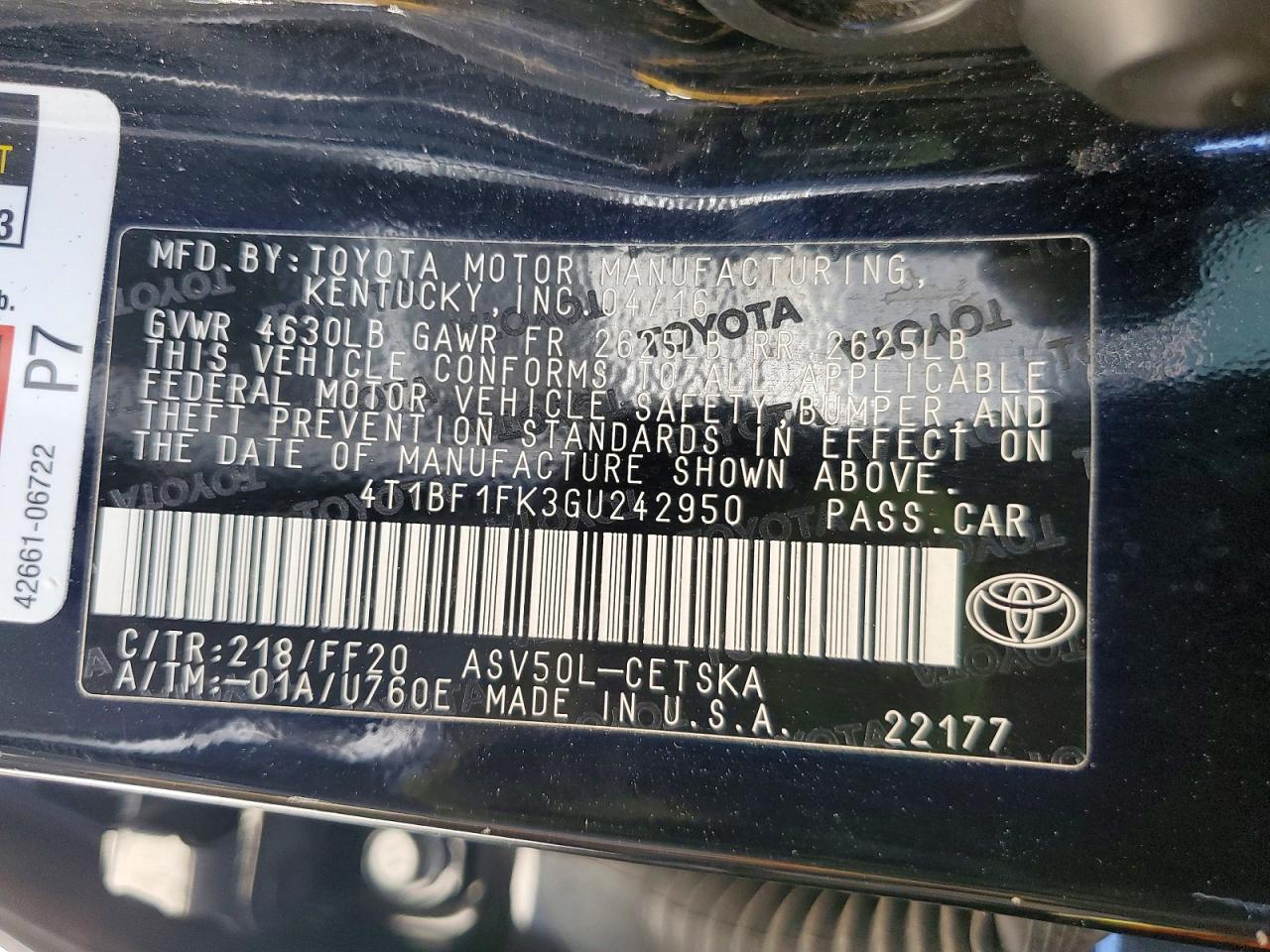 2016 TOYOTA CAMRY SE photo 23