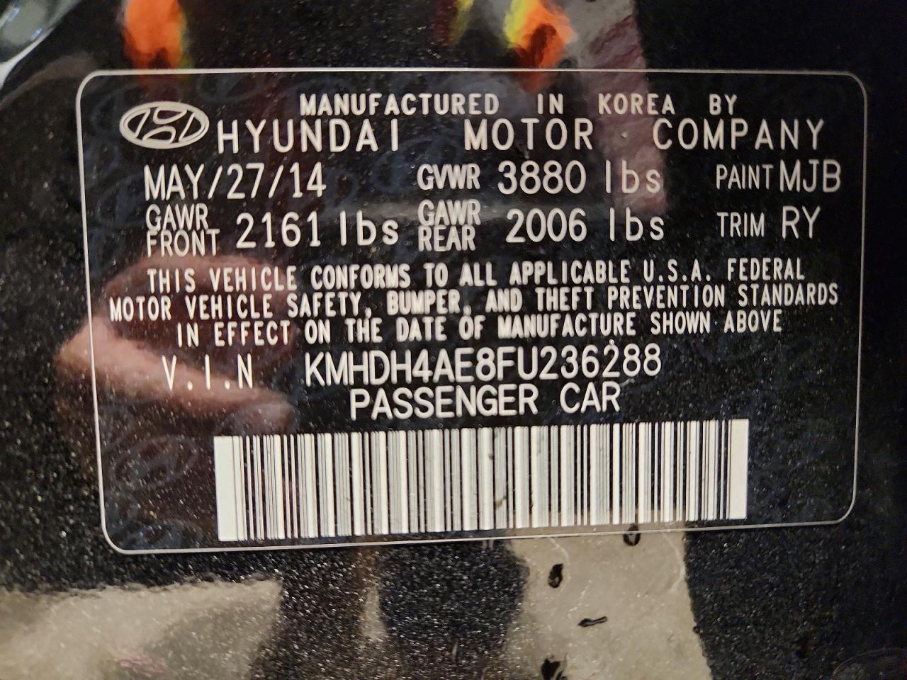 2015 HYUNDAI ELANTRA SE photo 34