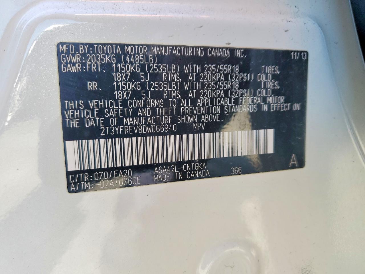 2013 TOYOTA RAV4 LIMITED photo 12