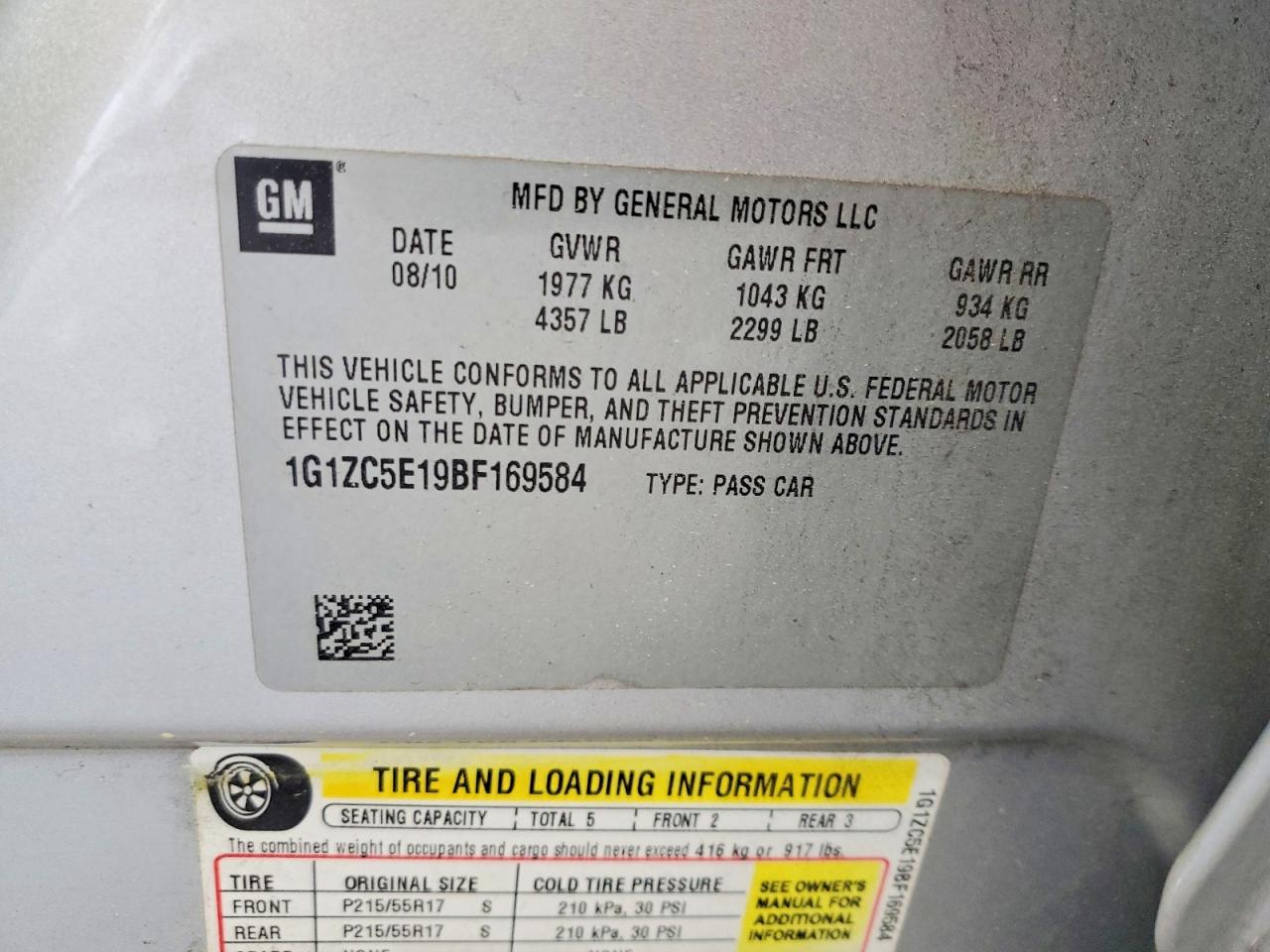 2011 CHEVROLET MALIBU 1LT photo 23