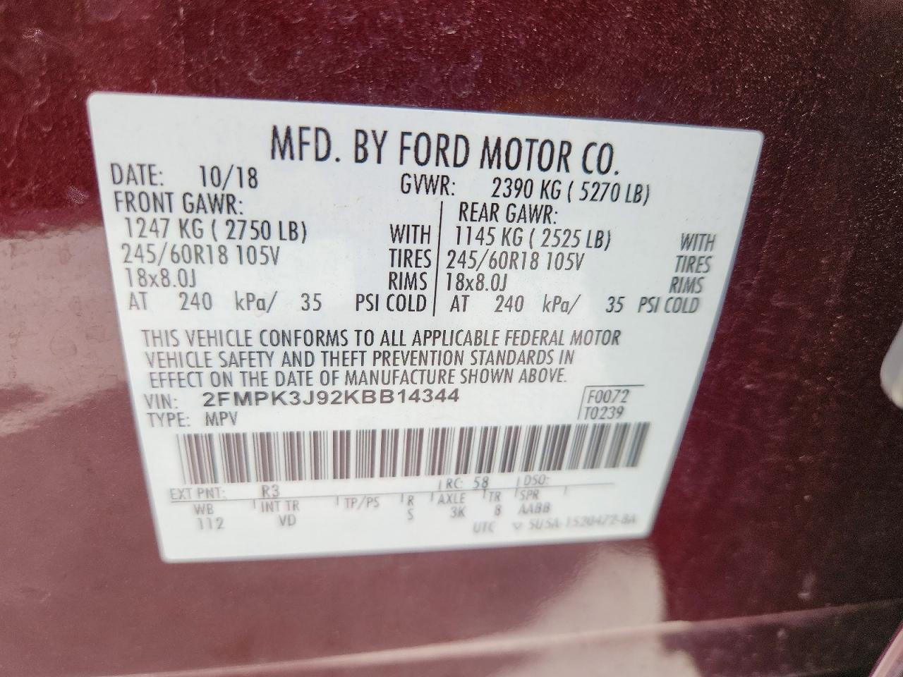 2019 FORD EDGE SEL photo 25