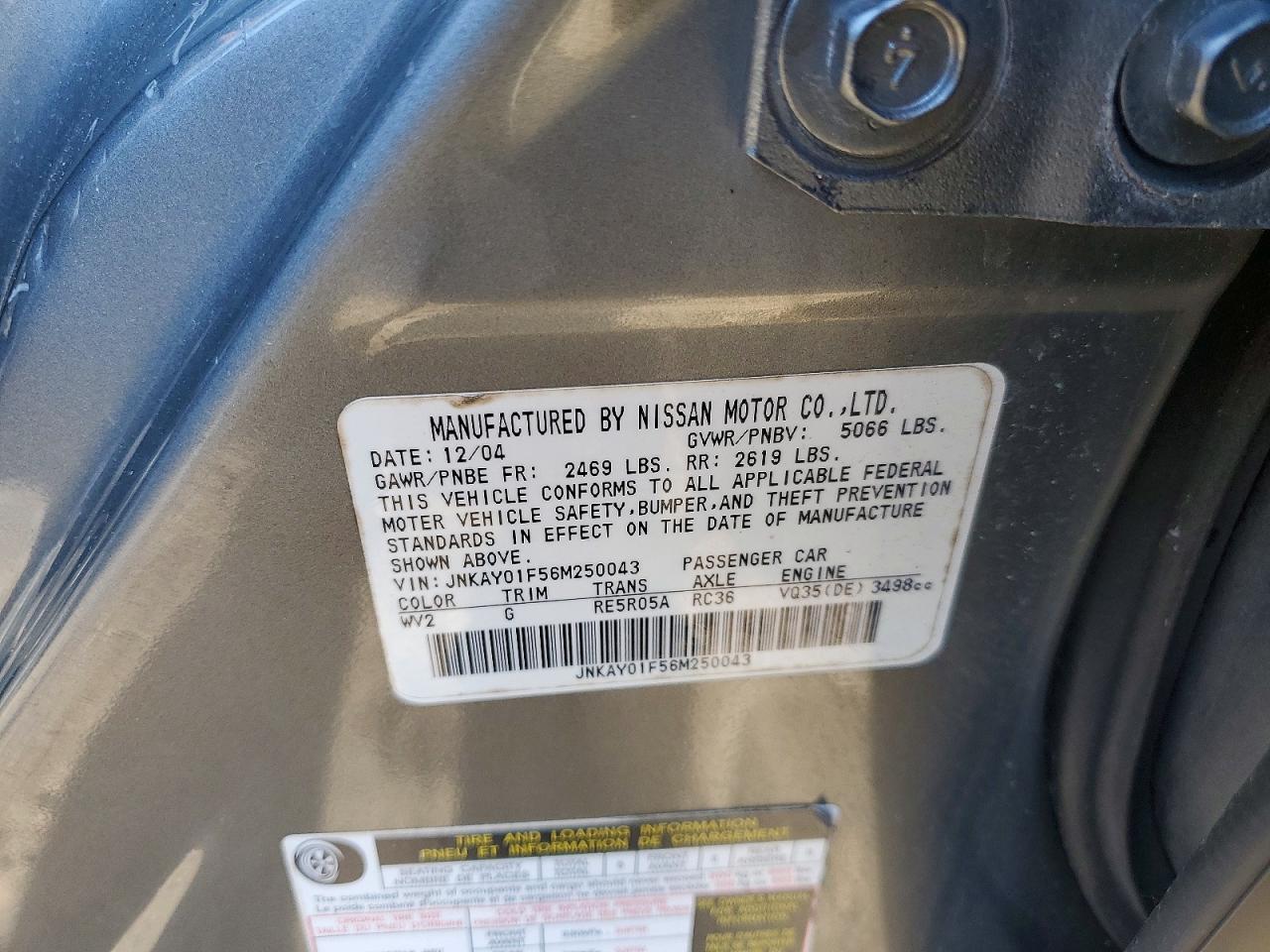2006 INFINITI M35 BASE photo 12
