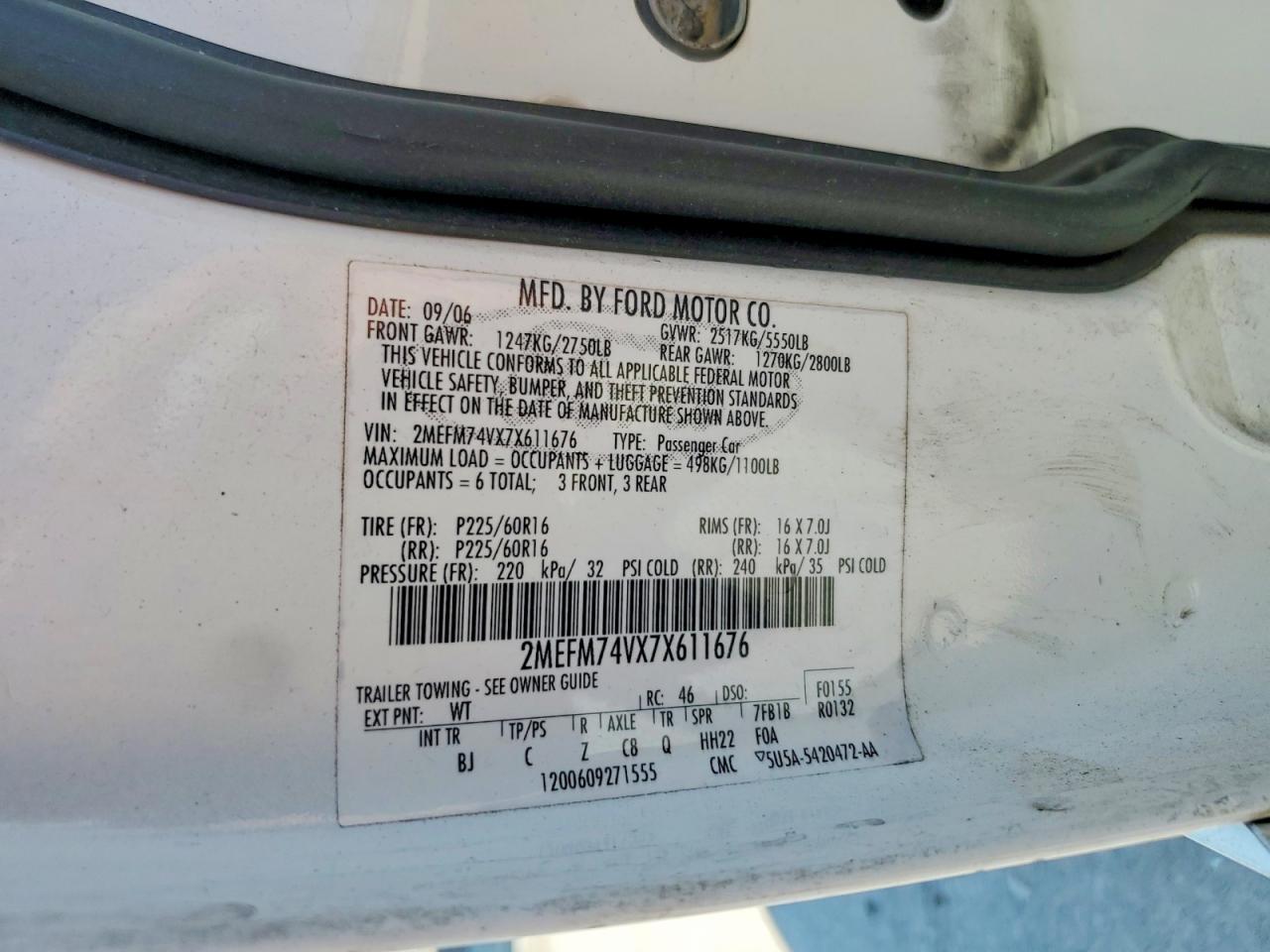 2007 MERCURY GRAND MARQUIS GS photo 12