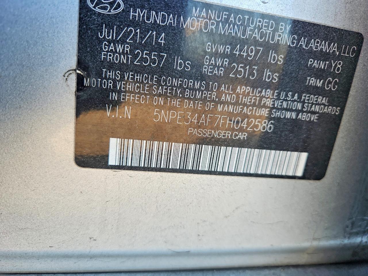 2015 HYUNDAI SONATA SPORT photo 34